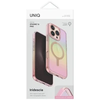 Uniq Iridescia Magclick uzlādes apvalks iPhone 16 Pro – rozā