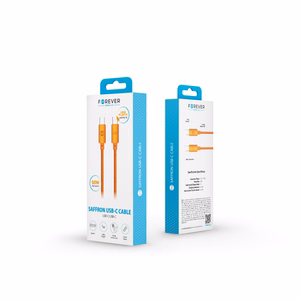 Forever Saffron kabelis USB-C - USB-C 1,0 m 60W oranžs