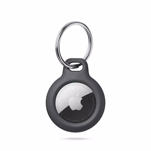 Tech-Protect Rough apvalks Apple AirTag ar gredzenu - melns