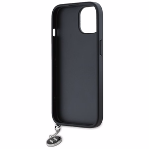 Karl Lagerfeld Saffiano Rhinestones & Charm viedtālruņa apvalks iPhone 15 / 14 / 13 - melns