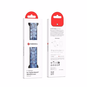 Strap to Apple Watch Forcell F-Design FA04 marbled resin clasp 38 / 40 / 41 mm blue