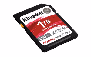 Kingston Technology 1TB Canvas React Plus SDXC UHS-II 280R/150W U3 V60 priekš Full HD/4K