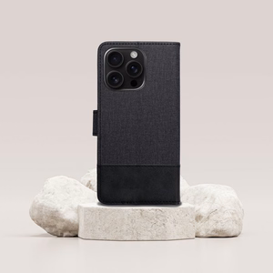 GOMMA grāmatas tipa viedtālruņa apvalks Xiaomi Redmi Note 14 4G (GLOBAL - 164,84mm x 78,15mm x 8,16mm) melns