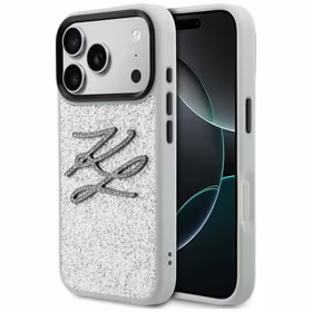 Karl Lagerfeld IML Glitter KL Diamond Logo maciņš for iPhone 17 Pro - sudraba