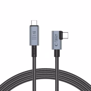 Tech-Protect UltraBoost Max L USB-C 4.0 (straight) / USB-C 4.0 (angled) PD 240W 8K 40Gbps 1.5m Cable - Gray