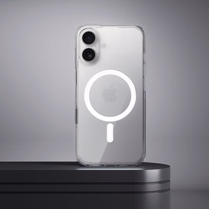 Clear Elite Mag Cover pret dzeltenumu, saderīgs ar kameras vadības pogu un Magnētisko IPHONE 16 caurspīdīgs