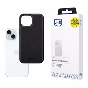 3mk Hardy Apple Silky Leather Magnētiskais viedtālruņa apvalks Apple iPhone 15 - melns