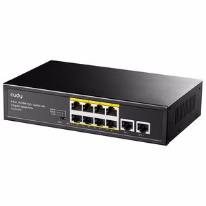 Cudy FS1010PG tīkla komutators Fast Ethernet (10/100) Power over Ethernet (PoE) melns