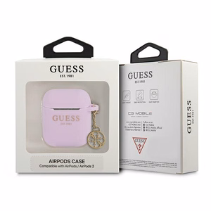 Guess GUA2LSC4EU AirPods 1/2 чехол фиолетовый/фиолетовый Silicone Charm 4G Collection