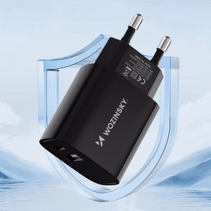 Wozinsky WGWCB USB-A USB-C 20W sienas lādētājs - melns