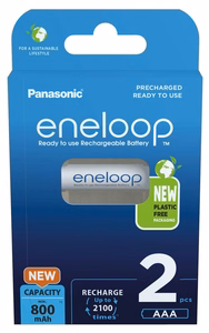 Uzlādējamas baterijas PANASONIC ENELOOP AAA 800 mAh 2 gab. (BK-4MCDE/2CP)