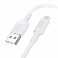 Borofone Kabelis BX111 Feliz - USB uz Micro USB - 2,4A 1 metrs balts