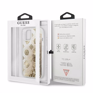Guess GUHCP13SLGPEGO iPhone 13 mini 5.4" zelta/zelta cietais apvalks Peony Liquid Glitter