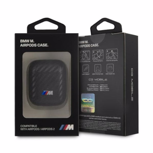 BMW PU Carbon M Collection maciņš AirPods 1/2, melns