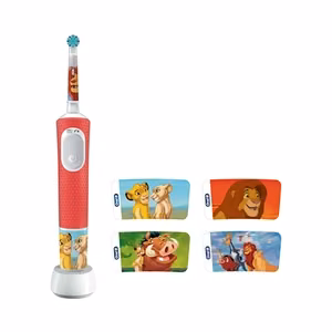 Oral-B Pro Kids 3+ Lion King – uzlādējama bērnu elektriskā zobu birste, 1 uzgalis, 2 tīrīšanas režīmi, zils