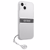 Guess GUHCP13SKB4GGR iPhone 13 mini 5.4" caurspīdīgs cietais apvalks 4G Pelēka Siksniņas Šarms