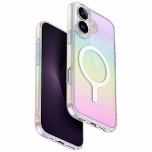 Uniq Iridescia Magclick uzlādes apvalks iPhone 16 – daudzkrāsains