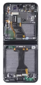 Middle housing Samsung F731 Z Flip5 5G Melns (matt) originalus (used Grade B)