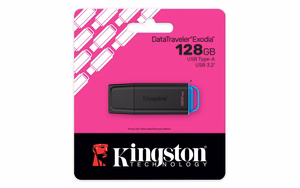 Kingston 128GB portatīvais USB 3.2 melns/zils