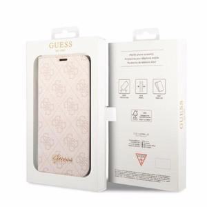 Guess GUBKP14SHG4SHP iPhone 14 6.1 "rozā / rozā grāmata 4G Vintage Gold Logo
