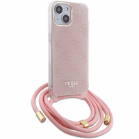 Guess GUHCP15SHC4SEP iPhone 15 / 14 / 13 6.1" rozā maciņš Crossbody Cord 4G Print