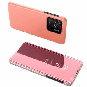 Viedtālruņa apvalks Clear View Case priekš Xiaomi Redmi 10C ar atveramu vāciņu - rozā