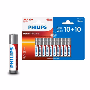 Baterija PHILIPS AAA LR03 blistera iepakojums 10+10 gab.