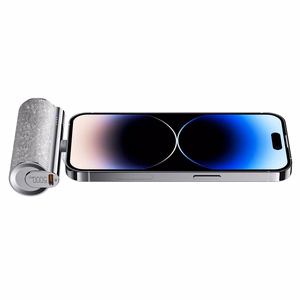 VEGER portatīvais lādētājs 5000 mAh ar iebūvētu savienotāju Lightning PD QC3.0 2,4A 12W PlugOn (W0573P) sudraba