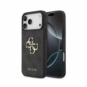 Guess PU 4G Metal Logo vāciņš Apple iPhone 18 Pro Max, pelēks
