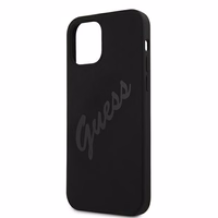 Guess GUHCP12LLSVSBK iPhone 12 Pro Max 6.7" melns/melns cietais apvalks Script Vintage