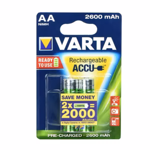 VARTA uzlādējama baterija R6 (AA) 2600 mAh profesionāla gatava 2 gab.