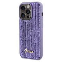 Guess Sequin Script Metal viedtālruņa apvalks iPhone 14 Pro Max – violets