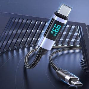 Orico LDC2C USB-C–USB-C PD kabelis ar LED displeju, 100 W, 480 Mbps, 2 m, 2 gab. – melns