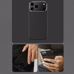 Melns Benks Magnetic Armor Air 600D kevlara vāciņš ar metāla rāmi (C.K.FL.AP.BK.A072), paredzēts iPhone 18 Pro / iPhone 17 Pro