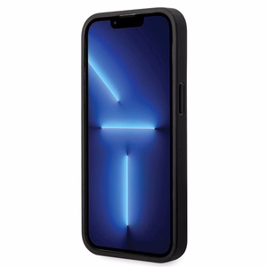 BMW ādas dimanta raksta viedtālruņa apvalks iPhone 14 Pro - melns