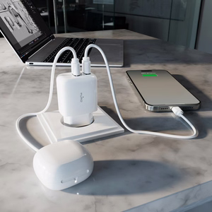 Puro PROLITE 10W 2x USB-A sienas lādētājs - balts