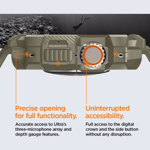 Spigen Rugged Armor Pro - Siksniņa ar korpusu Apple Watch Ultra 49 mm (Vintage Khaki)