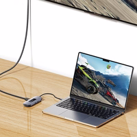 USAMS adapteris HUB 6w1 2xUSB 3.0/TF/SD/ USB-C/HDMI PD100W tumšs SJ642HUB01 (US-SJ642)