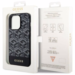 Guess GUHMP14LHGCFSEK iPhone 14 Pro 6.1" melns/melns cietais apvalks GCube Svītras MagSafe