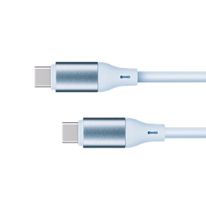 Kruger&Matz Basic USB-C–USB-C silikona kabelis, 100 W, 1 m, zils