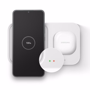 Samsung Wireless Charger Duo EP-P5400TWEGEU 15W indukcijas lādētājs - balts + tīkla lādētājs + kabelis