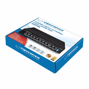 Esperanza ENS106 10 portu PoE komutators 10/100 96W