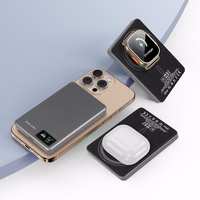 Blavec Portatīvais lādētājs 10000mAh BJ-03 Plāns 13,5mm - Type C - 22,5W magnētiskā Magsafe 3 in 1 (PBBJ03-MC10G) pelēka