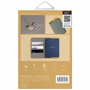 Uniq Belmont RFID Bloķēšanas Pase apvalks - pelēka/dzeltena