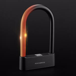 Rockbros 32210818001 SMART velosipēda slēdzene ar pirkstu nospiedumu lasītāju un Bluetooth savienojumu - melna