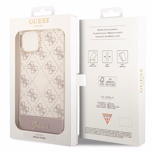 Guess GUHCP14MHG4MHP iPhone 14 Plus/ 15 Plus 6.7" rozā/rozā maciņš 4G Pattern Script