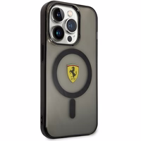 Ferrari FEHMP14XURKK iPhone 14 Pro Max 6.7" melns cietais viedtālruņa apvalks daļēji caurspīdīgs magnētiskais (MagSafe)