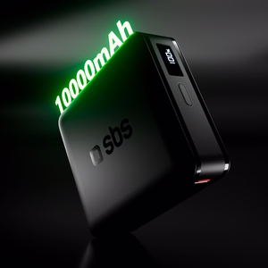 Внешний аккумулятор SBS HD 30 Вт 10000 мАч USB-C с ЖК-дисплеем — чёрный