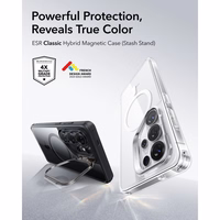 ESR Classic Hybrid Kickstand MagSafe futrālis Samsung Galaxy S26 Ultra - caurspīdīgs, melns
