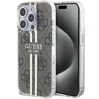 Guess IML 4G Gold Stripe apvalks iPhone 15 Pro Max - brūns